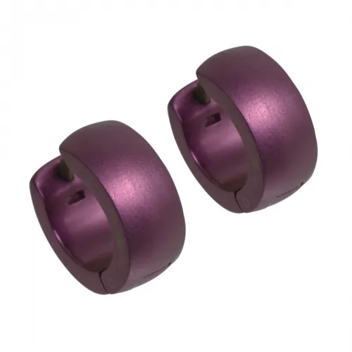 D-Shape Titanium Brown Cuff Hoops Earrings